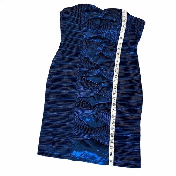 LE CHATEAU Blue Metallic Strapless Fitted Dress S - Picture 5 of 9